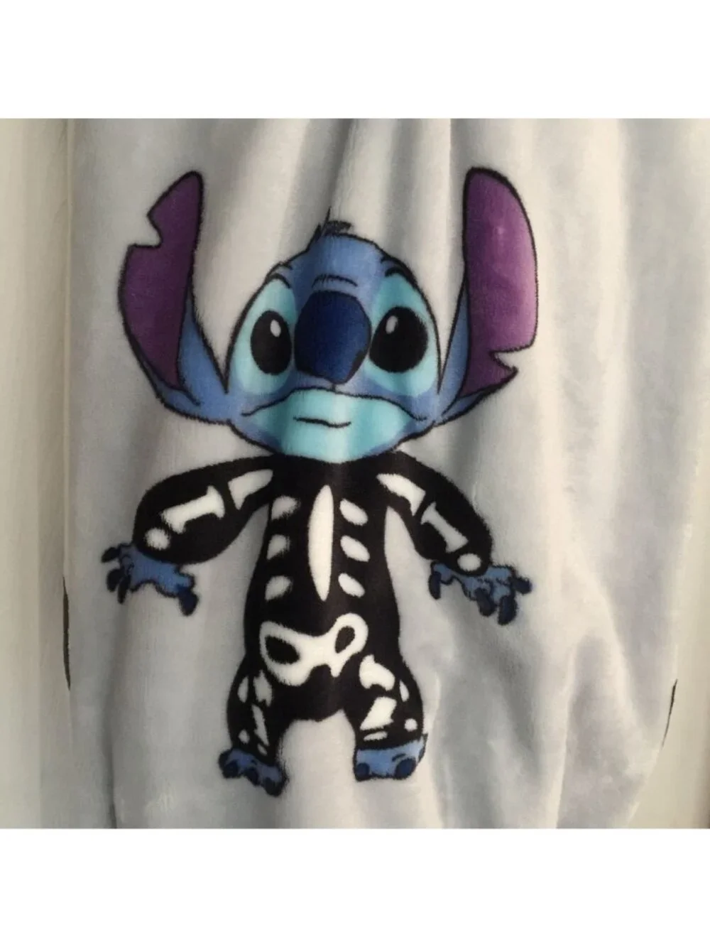 Disney Stitch Halloween Skeleton Plush Throw 60